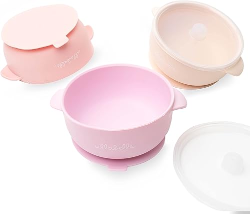 Ullabelle Tazones de silicona para bebés con tapas  Juego de cuencos de almacenamiento de alimentos para niños pequeños (rosa) disponible en Yaxa Colombia