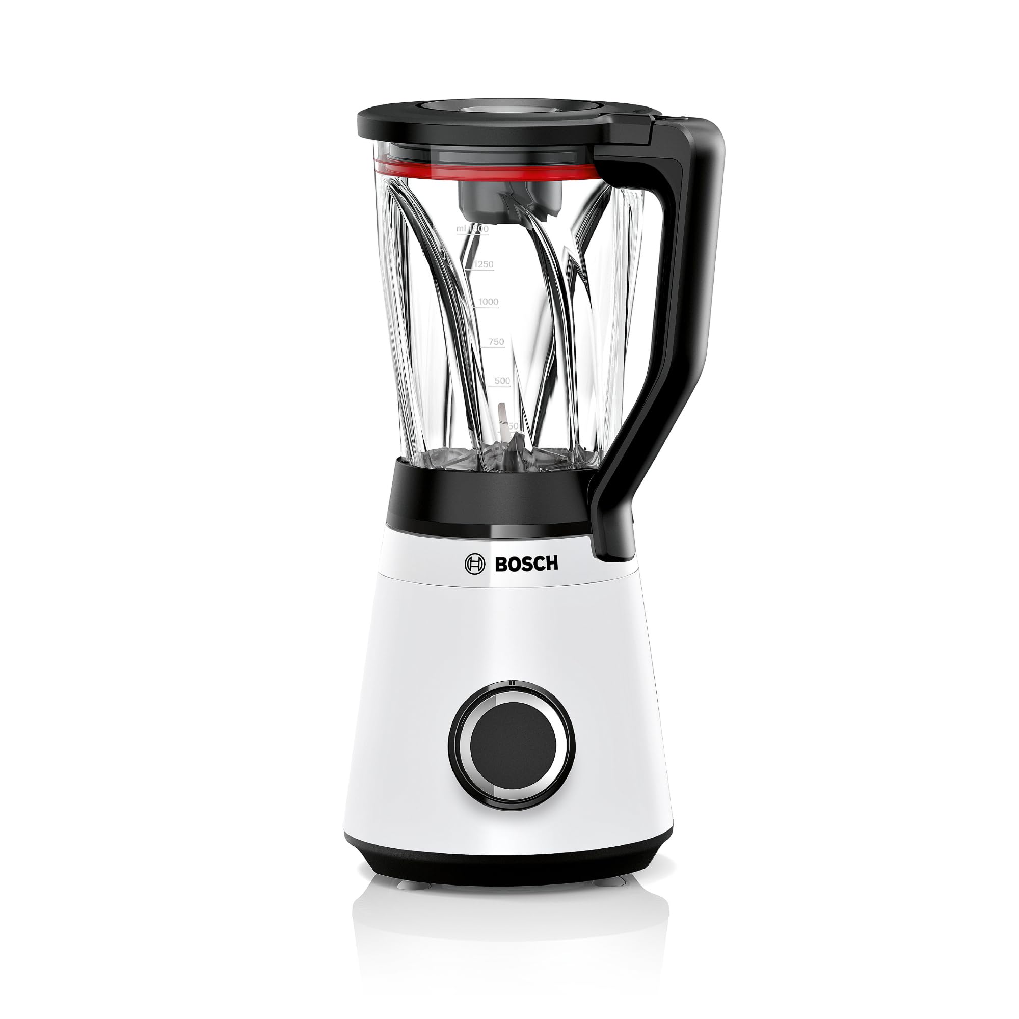 Bosch Serie 4 Frullatore VitaPower MMB4151W, Potente 1200 W, 30.000 giri/min, Lame Rinforzate in Acciaio Inox, Bicchiere Frullatore in Tritan da 1.5 L, Componenti Lavabili in Lavastoviglie, Bianco