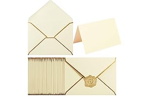 50 Pcs Cream Gold A7 Greeting Card Envelopes
