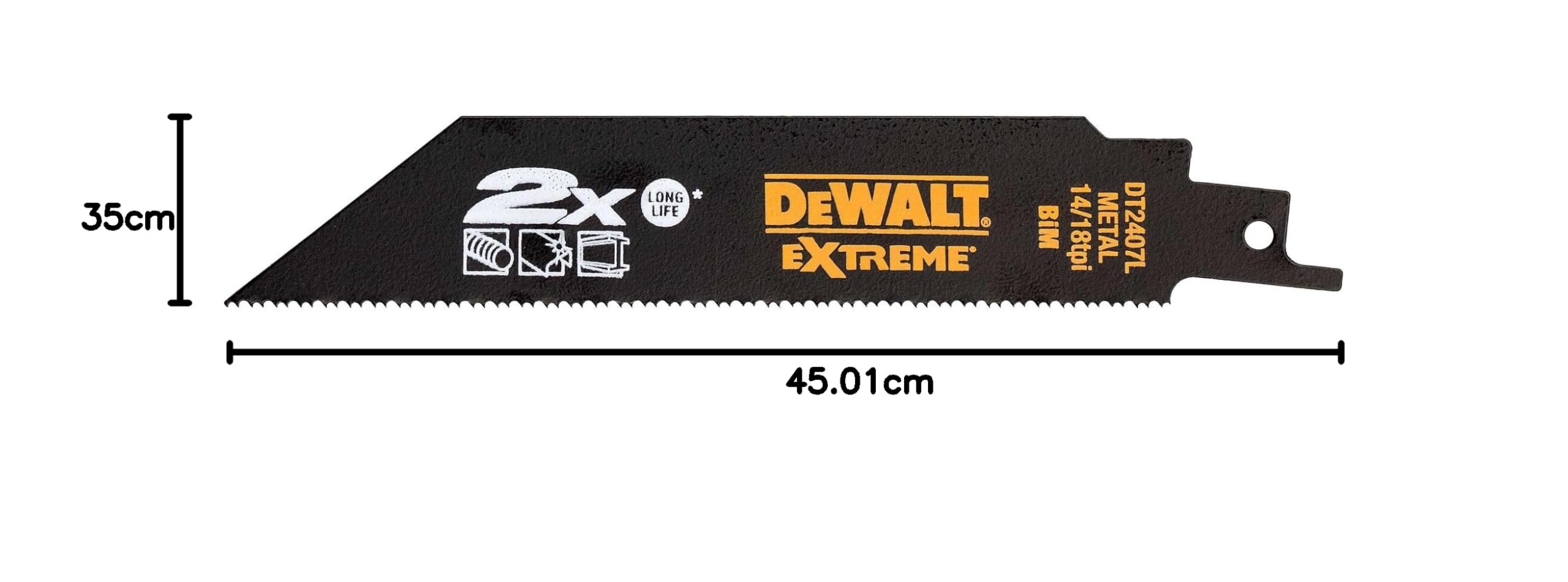 DeWalt, DT2441L, QZ, Juego de 12 hojas de sierra sable 2X