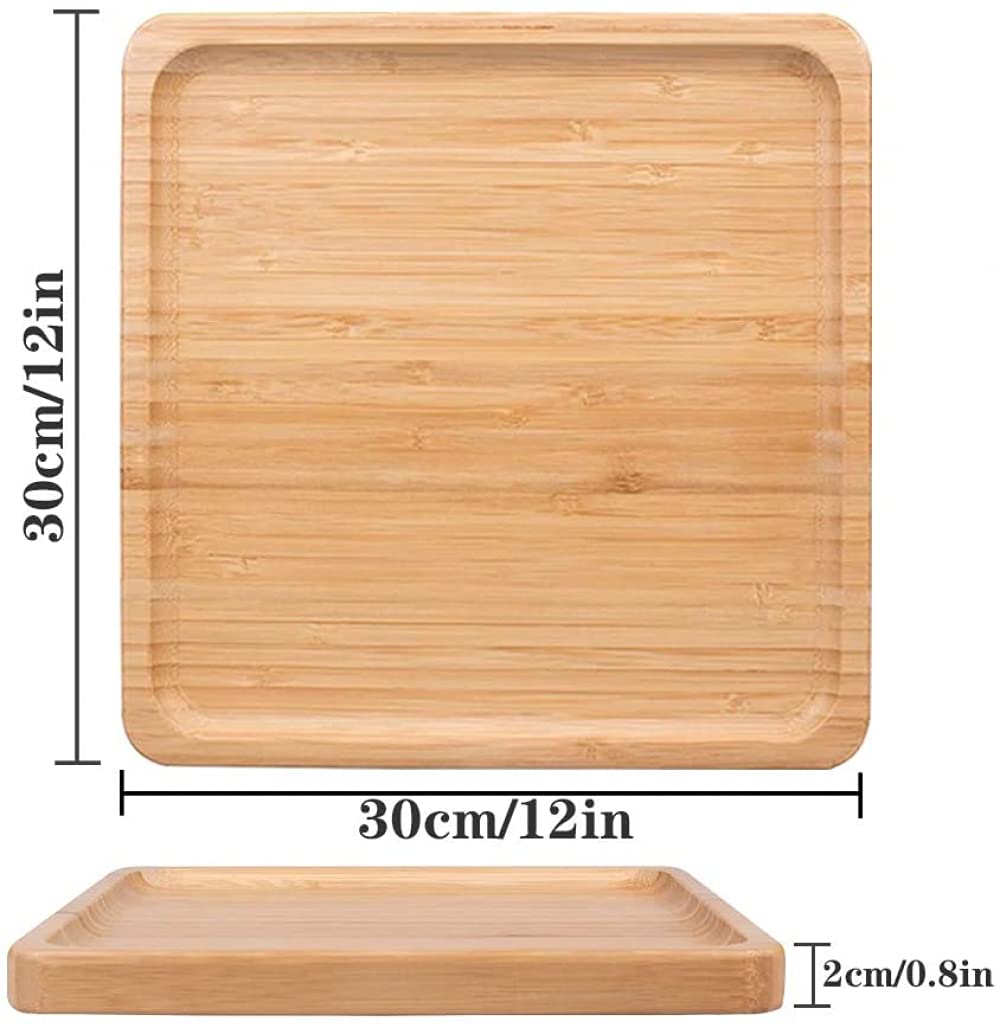 Plato para Servir, Juego De Platos para Comida, Bandejas Cuadradas para Servir, Platos para Aperitivos Reutilizables, Platos para Cena/Frutas/Refrigerios/Platos para Ensaladas-25x25cm