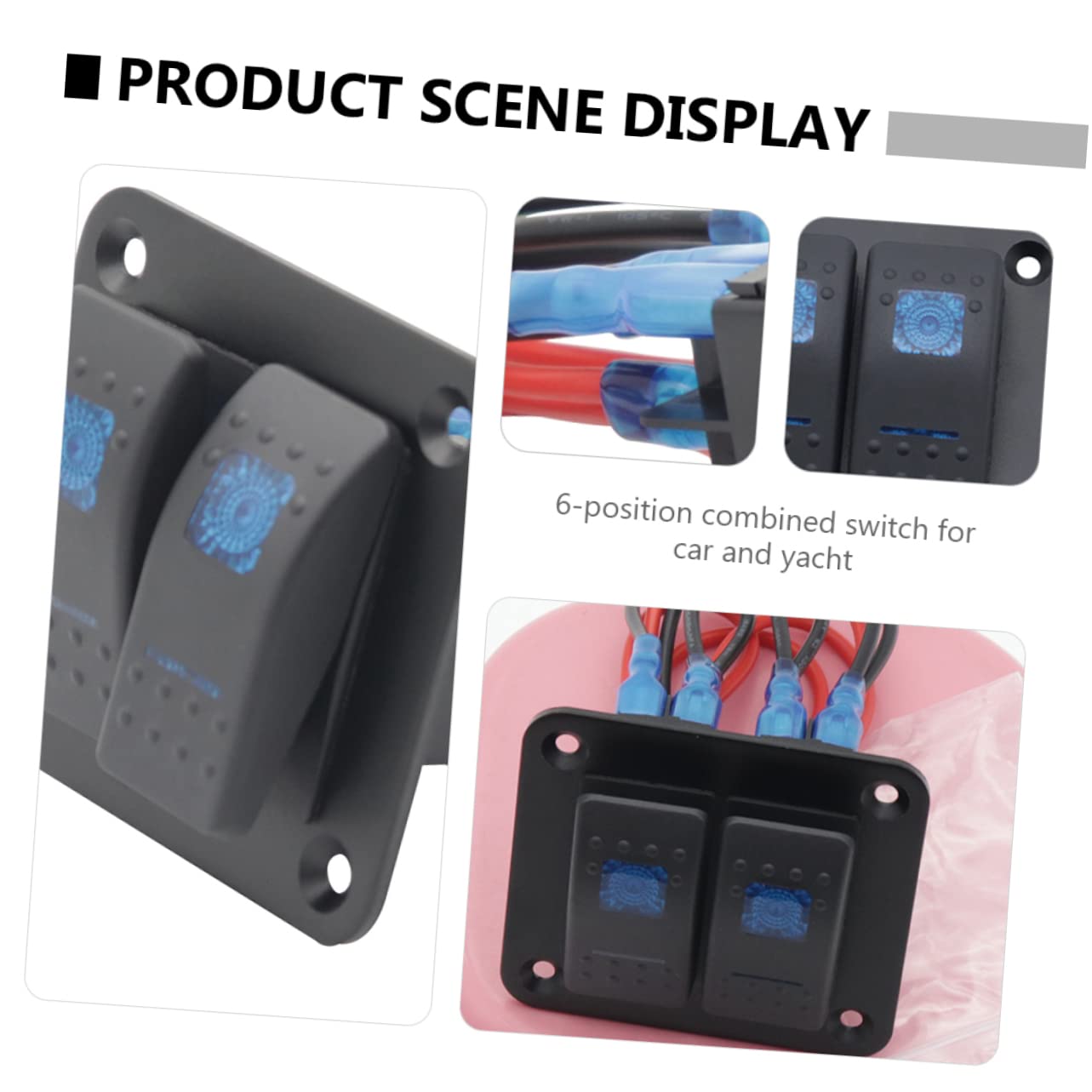 Unomor Switch Panel Set 2-Button Safety Control Panel for Vehicles Boats Motorcycles Easy Install Long-Lasting Heat-Resistant