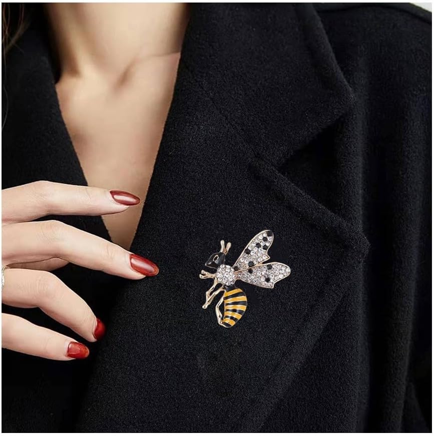 4 PCS smile wood Animal Insect Style Collection Brooches Set Women Brooches Bulk Lapel Pins Jewelry Designed With Rhinestone Elegant Lapel Pins For Everyday wear, Garden parties Wedding Valentine Mother's Day Christmas - Image 6