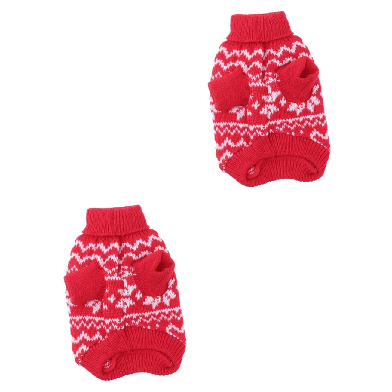 FRCOLOR 2pezzi Maglione per Cani con Motivo Fiocco di Cappotto Invernale per Animali Domestici Abbigliamento Natalizio per Feste Rosso Facile da Indossare e Lavare Materiale Elastico e