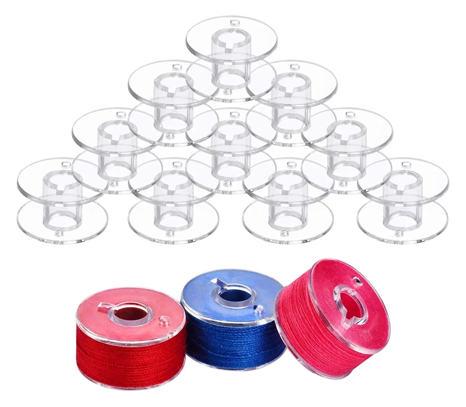 Bobinas de plástico para hilo de bordar, Bobinas de hilo 500 Uds. Máquina coser plástico transparente Sa156 for máquina bordar