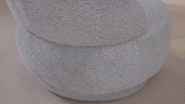Sillón giratorio chenille beige redondo miniatura 7