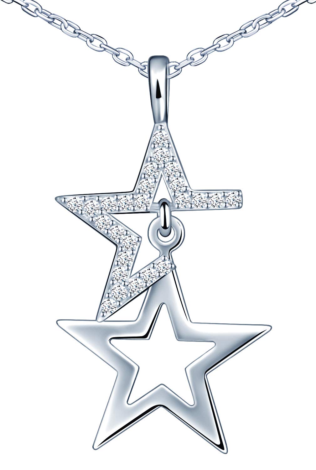 Collana MicLee Con Ciondolo Stella In Argento 925 E Zirconi - Gioiello Elegante Per Donna