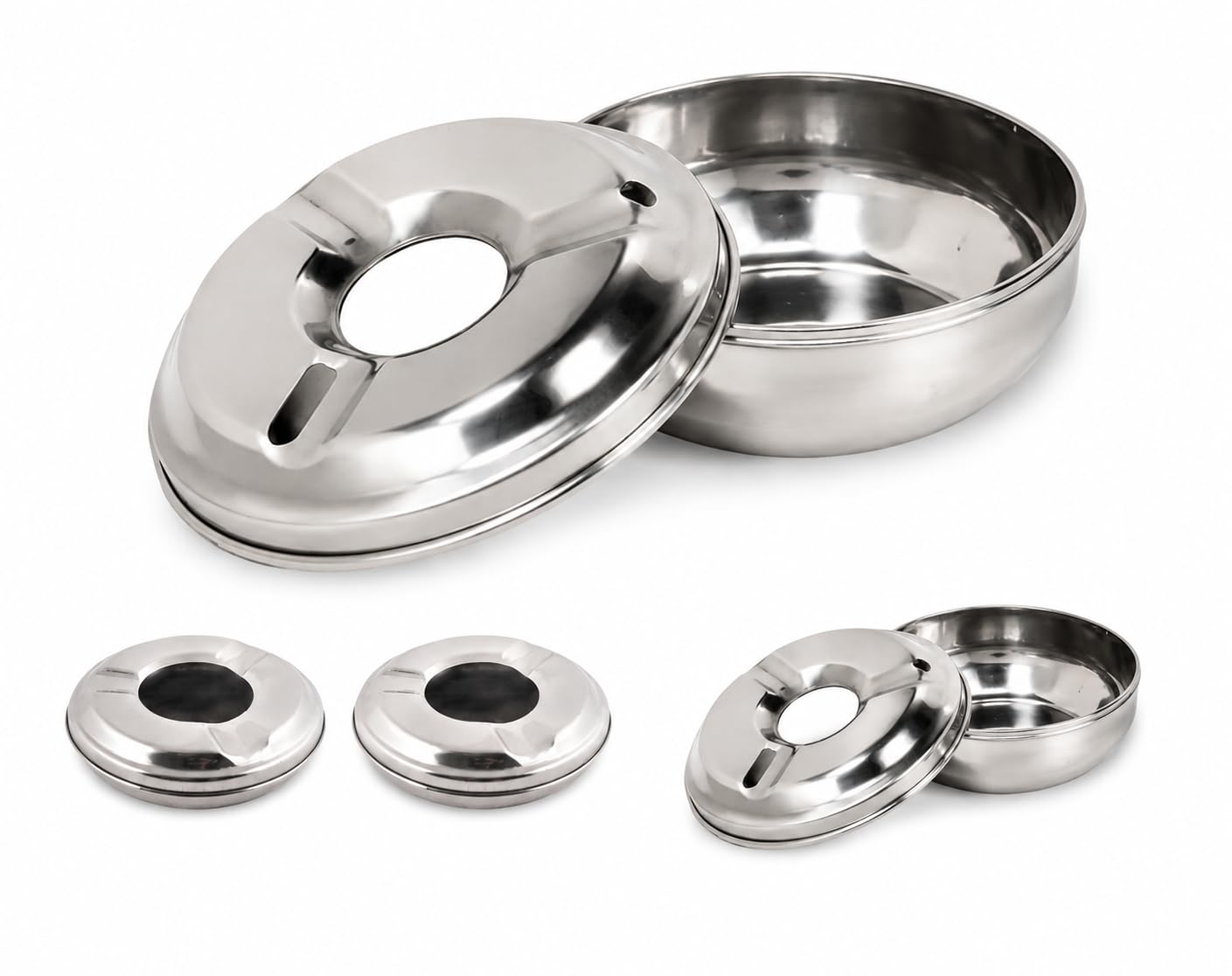Stainless Steel Ashtray with Lid for Home, Office & Bar | Windproof Cigarette Ash Holder Tray | Durable Rust Resistant Metal Ash Tray | Pack of 1-image-7