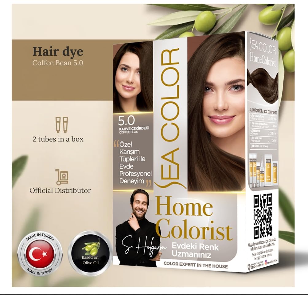 Sea Color Home Colorist Set Saç Boyası 5.0 Kahve Çekirdeği Coffee Bean