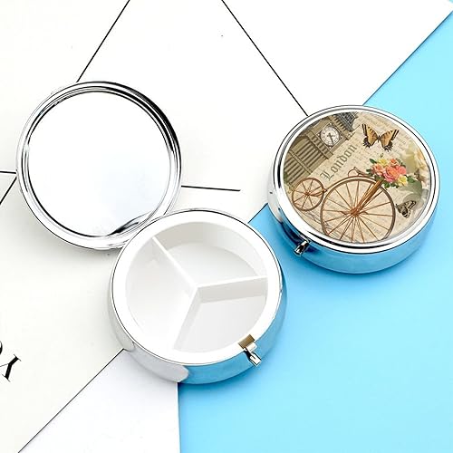 Miniatura 6 de Pastillero Torre Mariposa y Bicicleta Lindo Pastillero Diario Pastillero Organizador de Pastilleros 2 Compartimentos