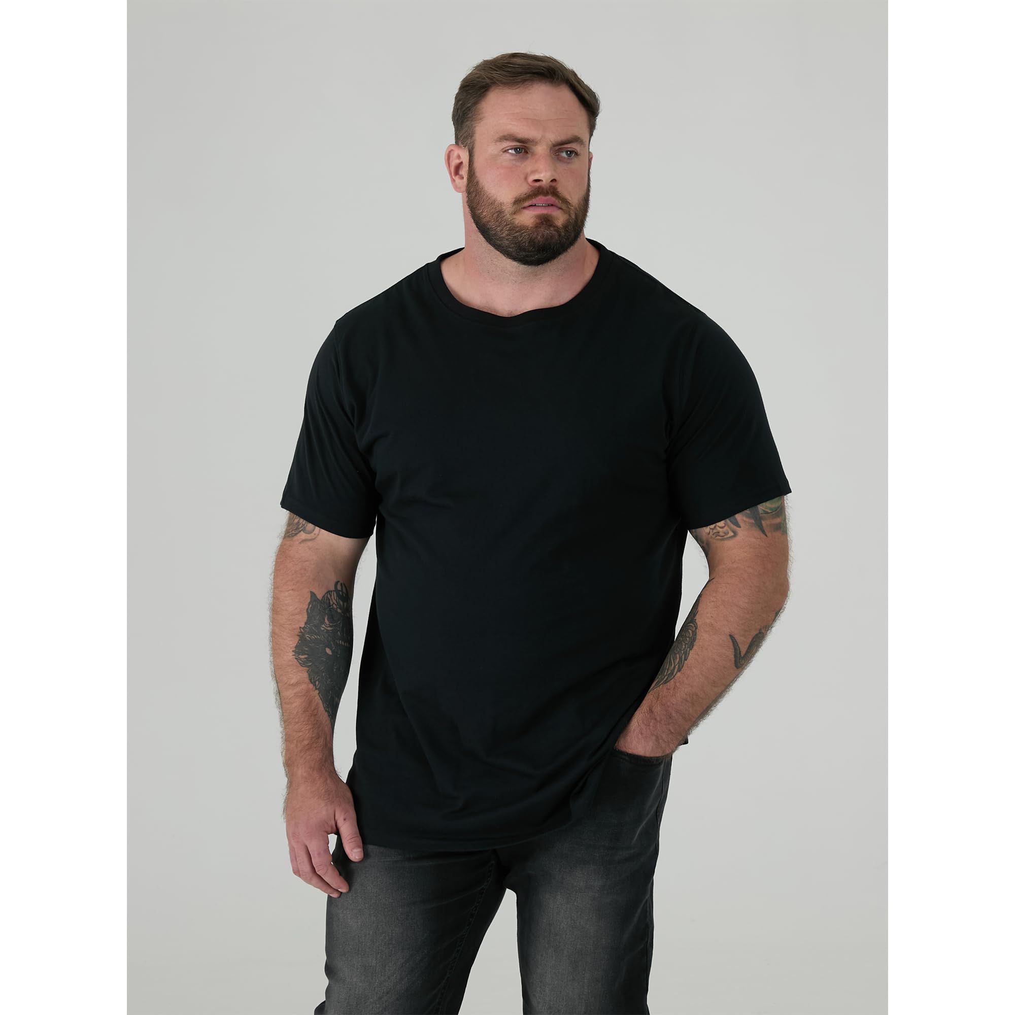 Duke Fenton Kingsize D555 - Camisetas de cuello redondo para hombre (paquete de 2)