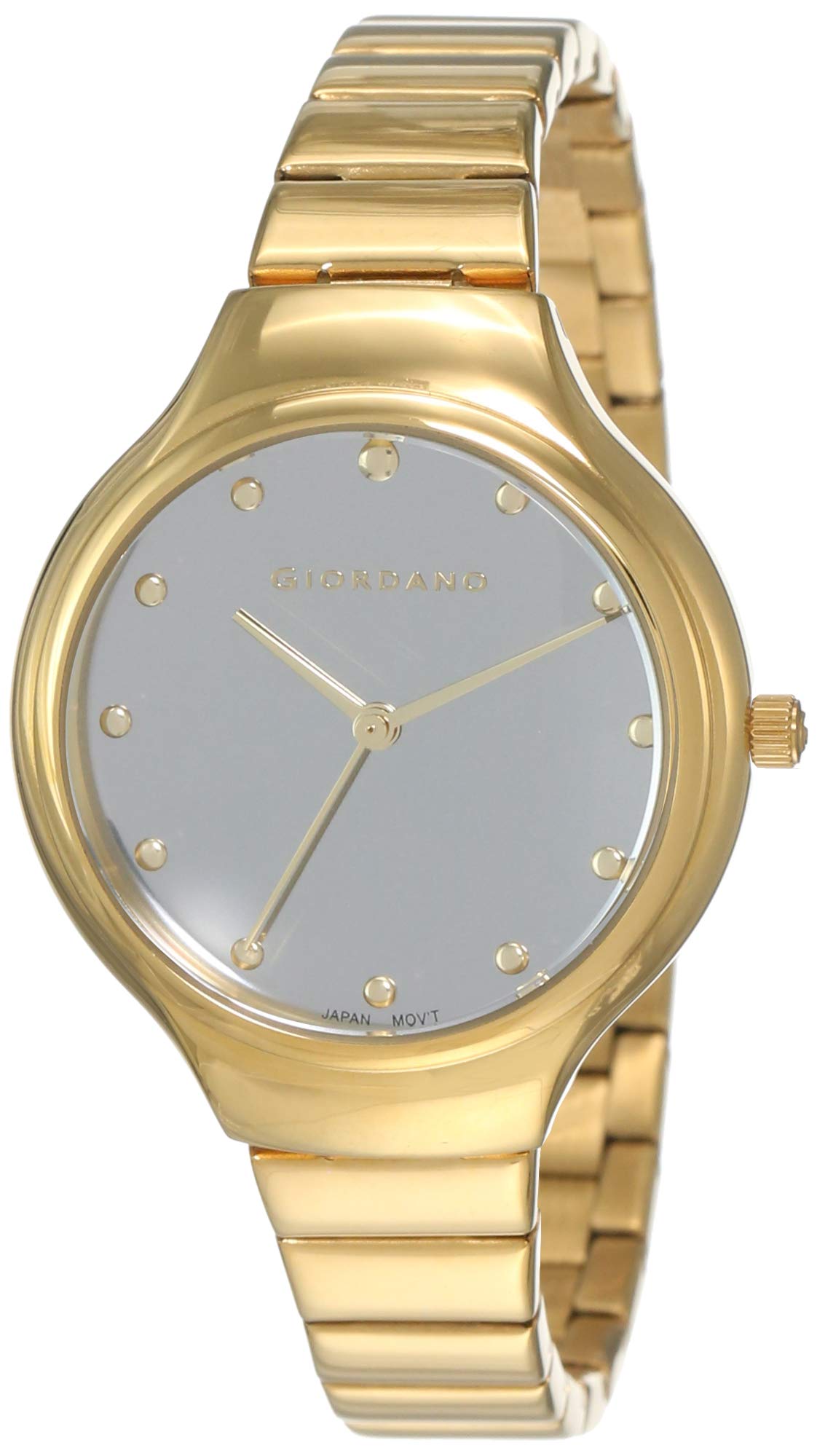 Giordano Analog Watch for Womens with Gold Case and Stylish Mesh Band Ladies Wrist Watch with Studds on Dial to Complement Your Party Look, Gift for Womens - 2928-44 (B07PS9JPQQ) Amazon Price History, Amazon Price Tracker