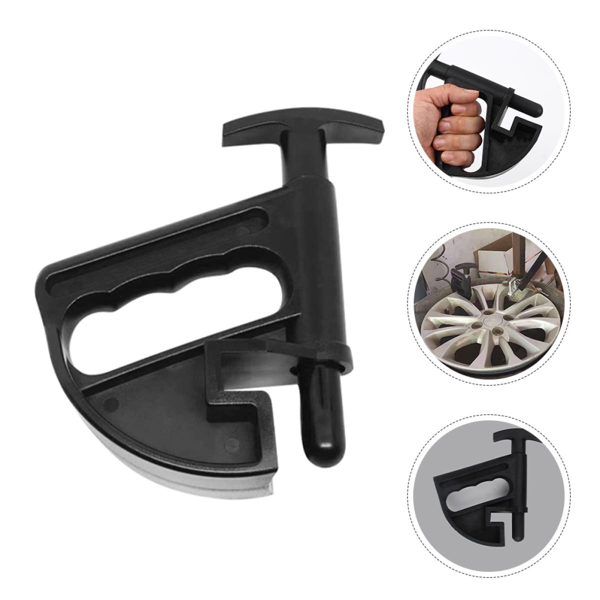 Strumento Manuale Design Ergonomico 3 Pezzi per Smontaggio Pneumatici in Plastica Morsetto Rim Clamp e Semplice da Usare per Manutenzione Auto