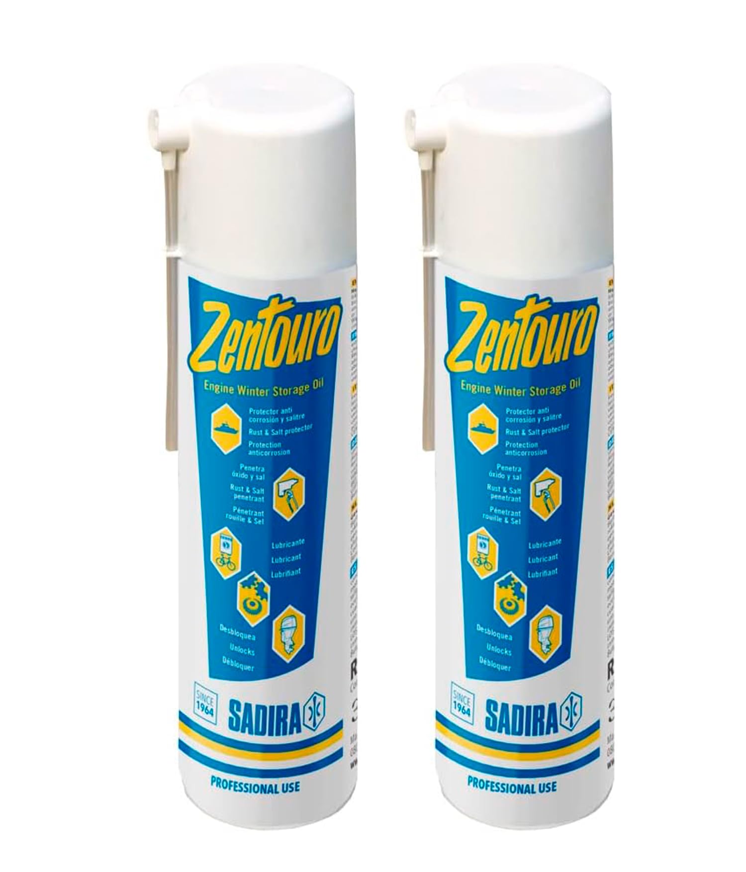 SADIRA Pack 2x Centauro 650 CC Spray Lubricante Multiusos | Protector Anticorrosión para Motores y Equipos Marinos | Penetra Óxido y Salitre, Aceite, 500 ml