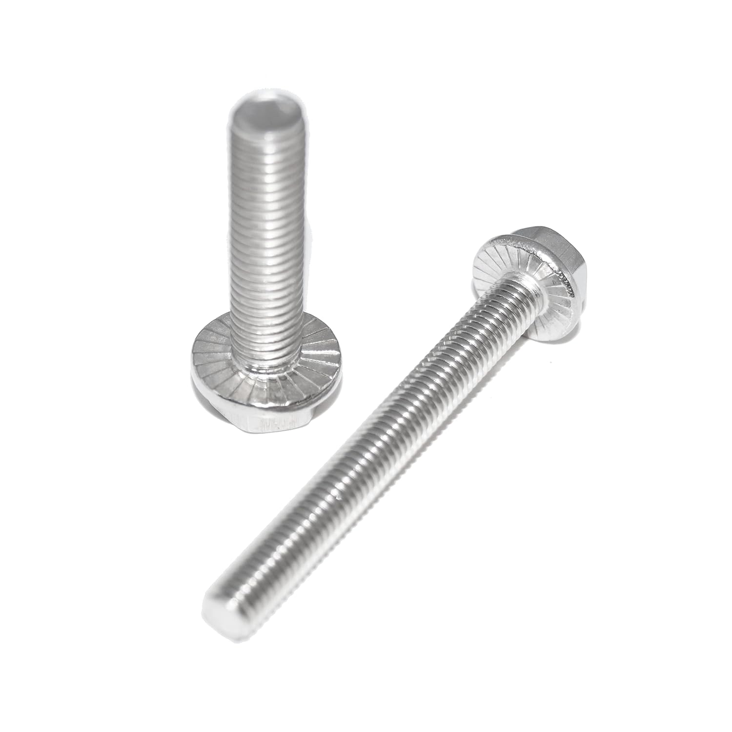 Hexagon Screws with Flange M10 x 30 Pack of 20 DIN 6921 A2 Rustproof Stainless Steel Full Thread and Locking Toothing