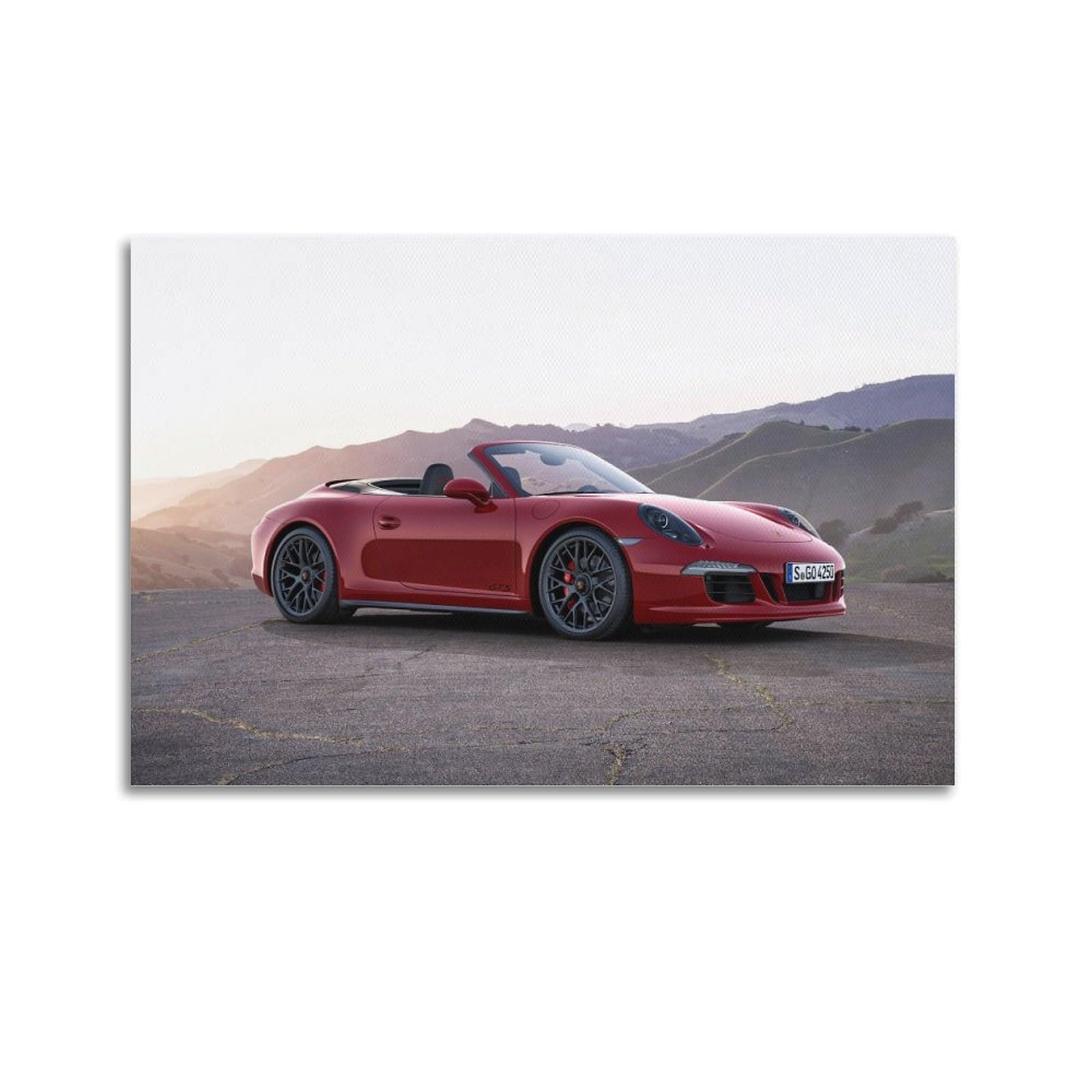 XKUGA Supercars Poster 991 Carrera GTS Cabriolet Modern Decorative Canvas Prints - Ideal Wall Art for Family, Man Cave, Game Room, Boys & Girls Bedroom 20x30inch(50x75cm)