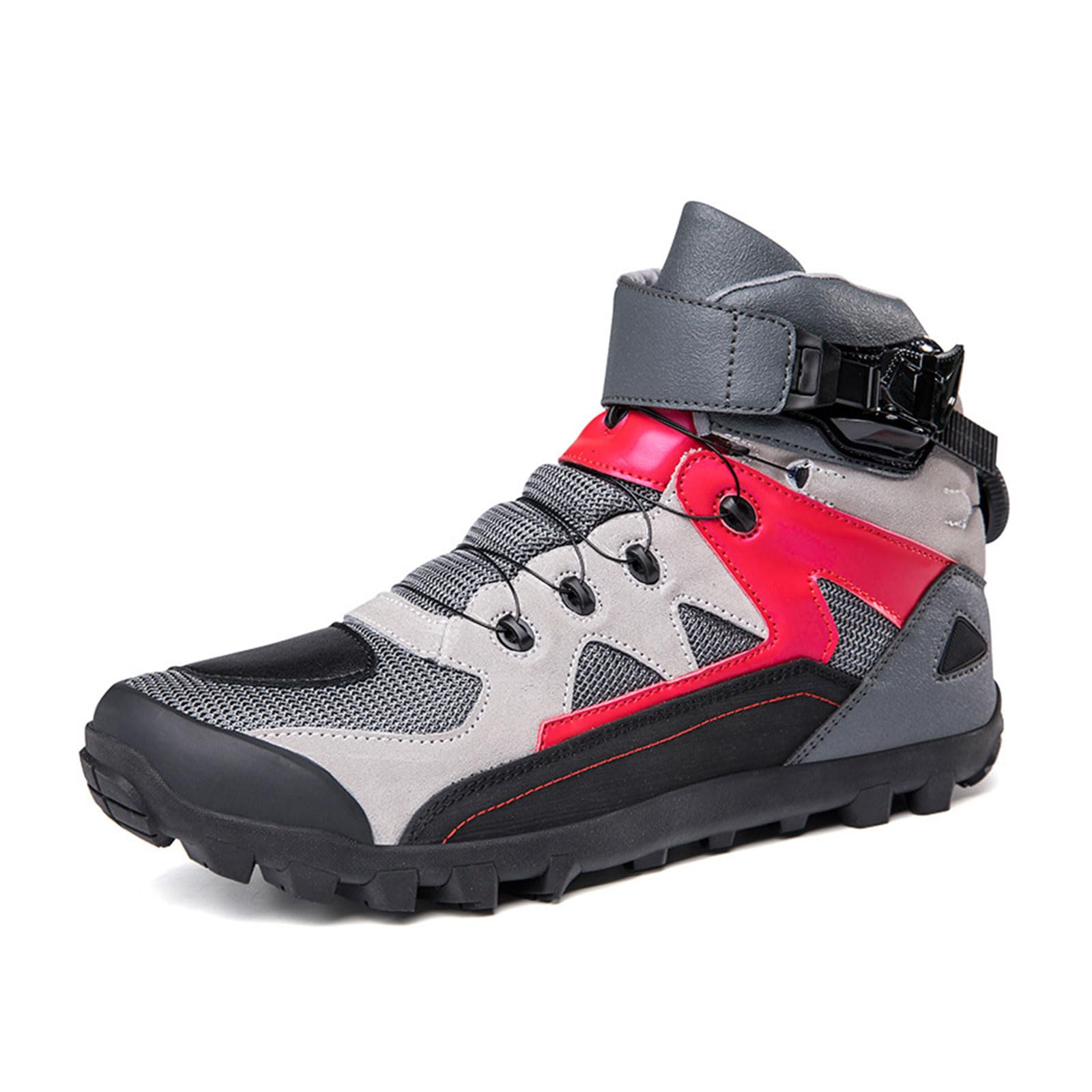 Moto Zapatos de Moto para Hombre,Zapatillas de Moto,Zapatillas de Motocross,Zapatillas de Motocicleta Antideslizantes,Respirable,Suelas de Goma,Protección Tobillo y talón.