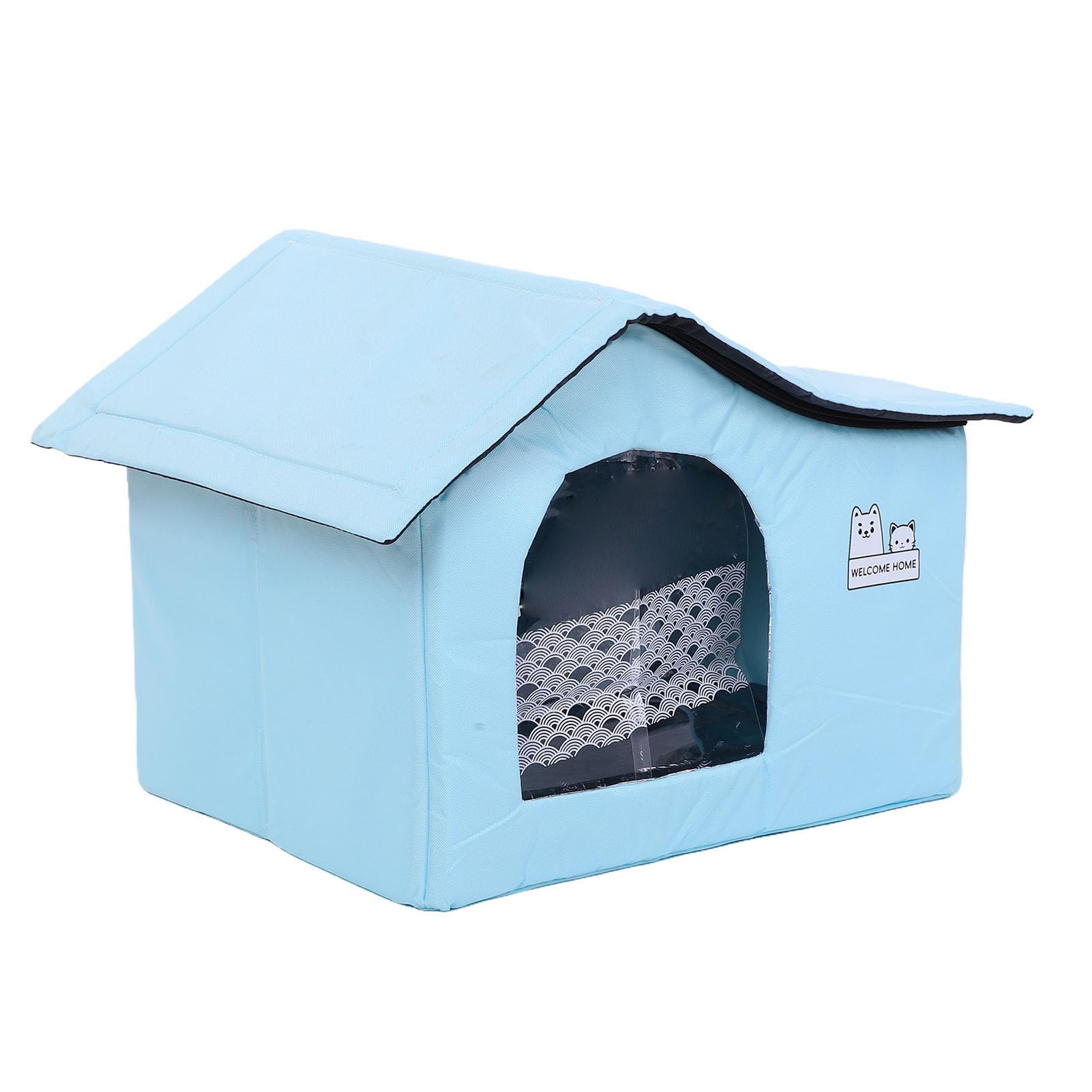 XUMIUZIY Casa para Gatos con Aire Acondicionado, Casa para Mascotas con Refrigeración Aislada de 360° para Gatos Grandes, Portátil Al Aire Libre (M)