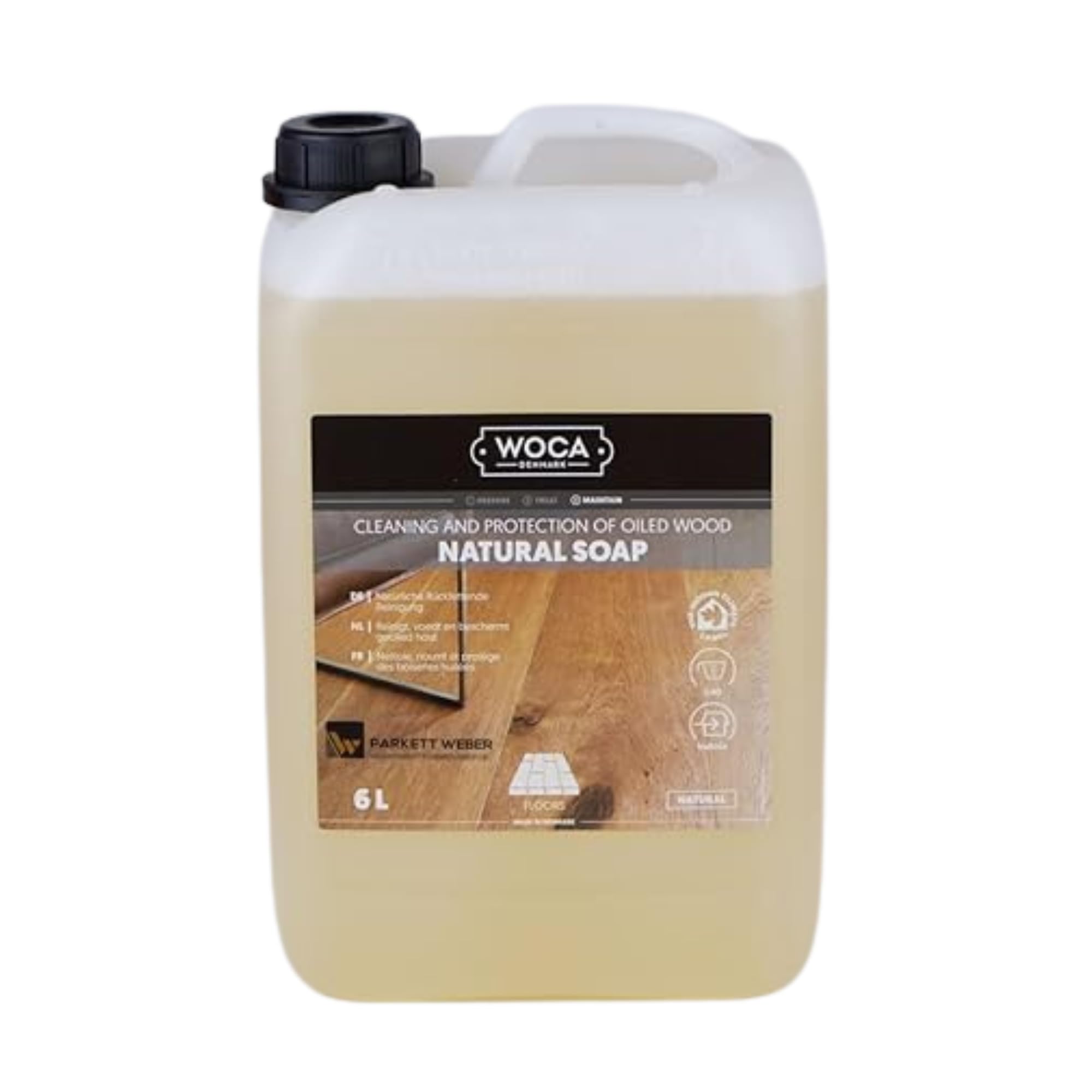 WOCA Holzbodenseife Natur – 6 Liter Parkettreiniger