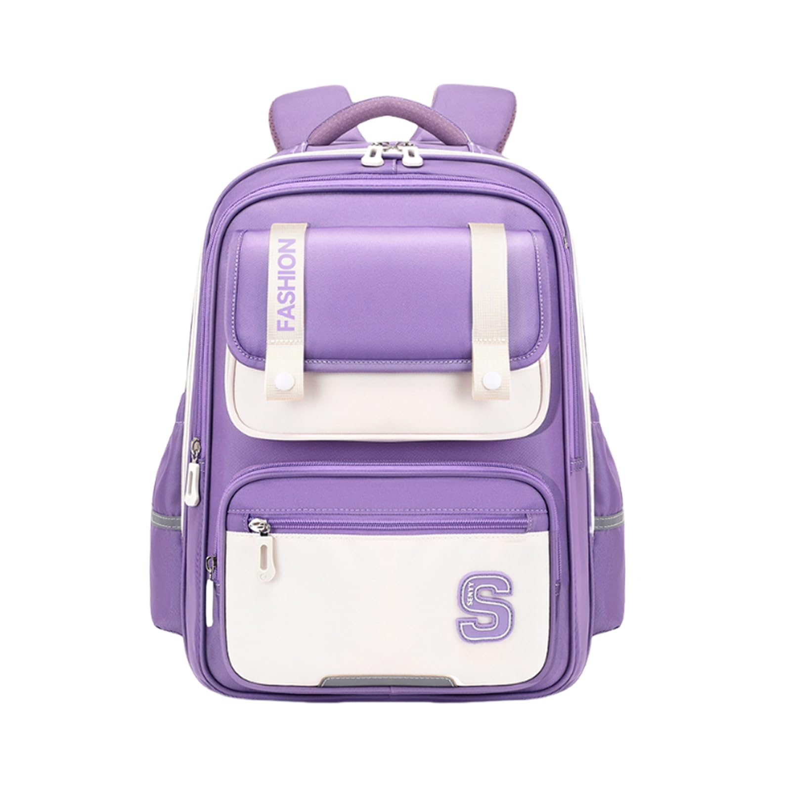 FANDARE Zaino Scuola Elementare per Bambini Leggero e Capiente Impermeabile Zaino Giorno 3D Ergonomic Design Spallacci Imbottiti Viola