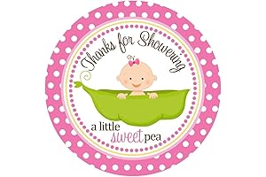 Sweet Pea in a Pod Baby Shower Stickers Labels - Thank You...