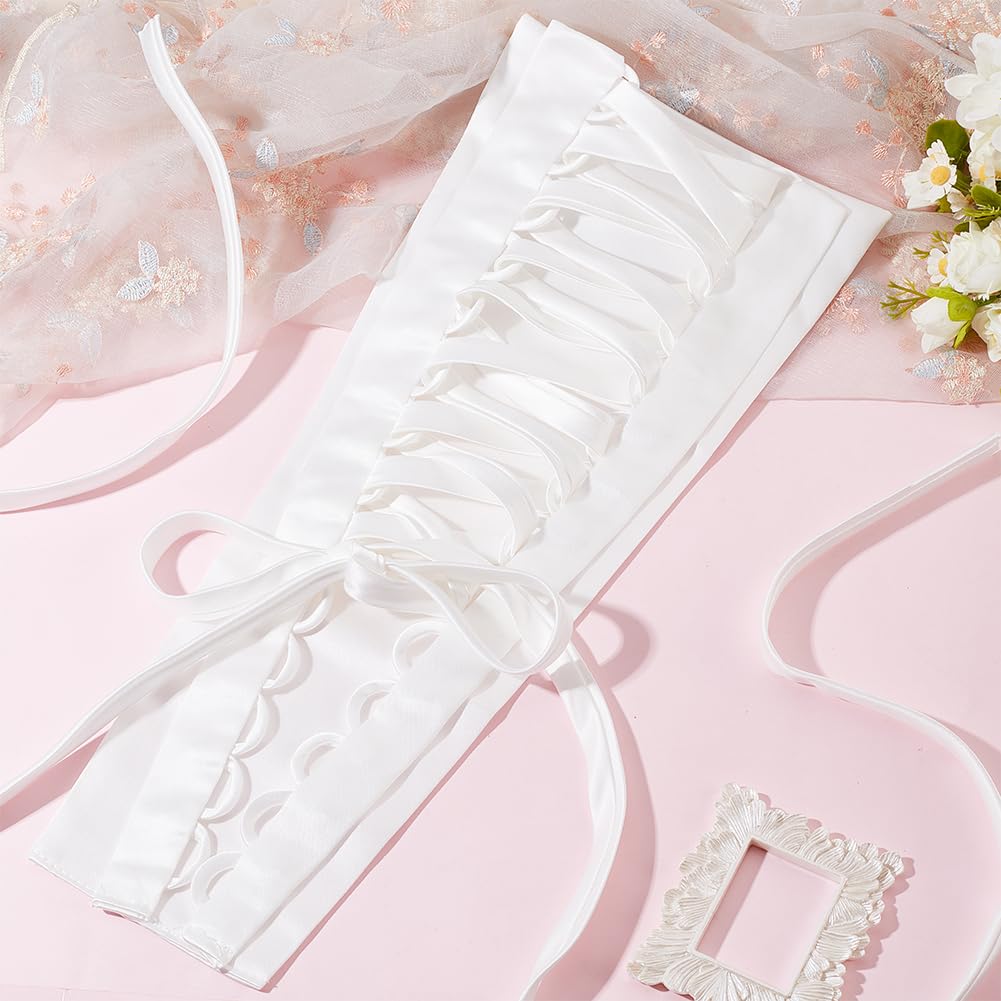FREEBLOSS Corset Kit Zipper Replacement for Wedding Dress White Satin Corset Back Kit Adjustable Zipper Extender for Tight Dress Fashion