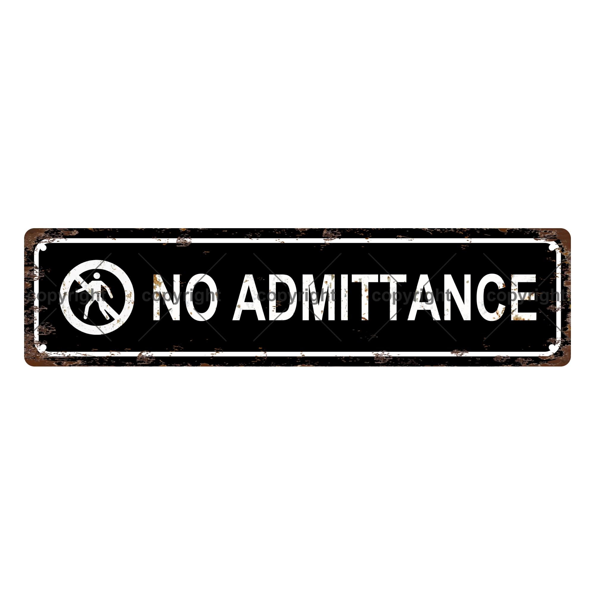 No Admittance Vintage Metal Tin Sign,Street Sign,Home Decor,Room Decor,Wall Decor,Bathroom Decor,Bar Decor,Cafe Decor,Garage Decor,4x16 Inch