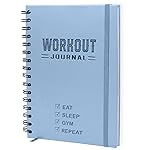 Nextnoid Hardcover Fitness Journal Workout Planner for Men & Women - A5(5.7 x 8.3) Sturdy Workout Log Book to Track Gym & Home Workouts - Blue