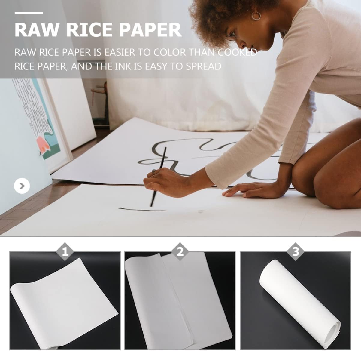 SEWOART 60pcs Beginner Chinese Calligraphy Rice Paper Xuan Paper for Drawing Writing
