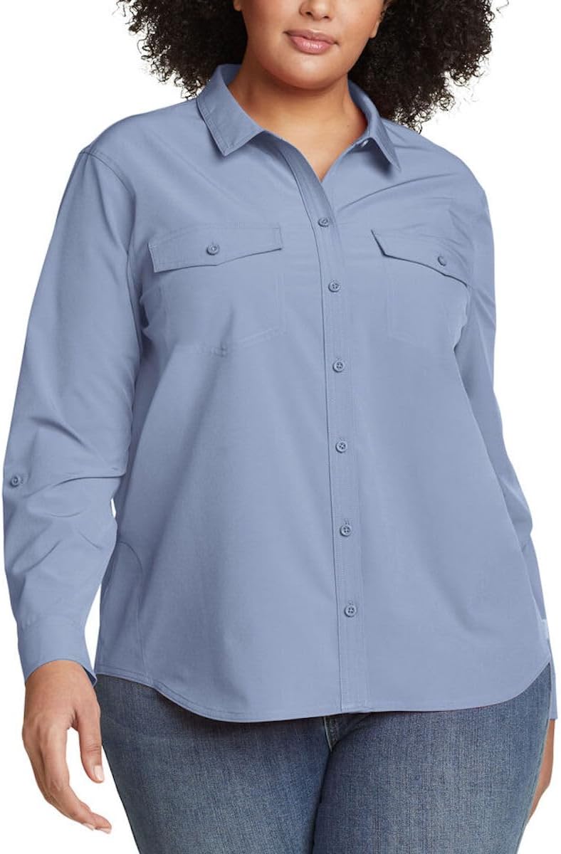 Eddie Bauer Women's Departure Stretch Moisture Wicking Long Sleeve Shirt with UPF 50 - Image 5