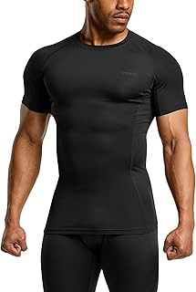 TSLA Men's Cool Dry Short Sleeve Compression Shirts, Athletic Workout Shirt, Active Sports Base Layer T-Shirts
