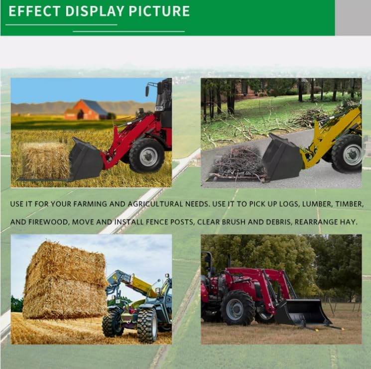 43" 4000lb Clamp on Bucket Pallet Forks Tractor Loader Skid Steer Attach 60''