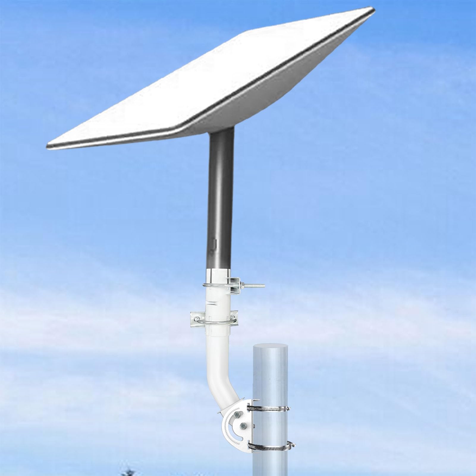 Kit di Montaggio Internet Satellitare Doppia Sicurezza Professionale Antivento per Parabola V2 Supporto da Tetto in Acciaio Inossidabile Premium per Casa e Ufficio