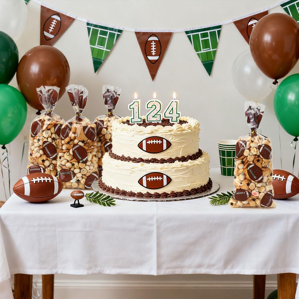 50 PCS Football Cellophane Bags(5x11 Inch) for Goodie Candy Treat Goody Snack Gifts Wrap Football Theme Birthday Team School Class Party Favors Supplies Bulk Trunk or Treat Tailgate Plastic Baggies - Image 5