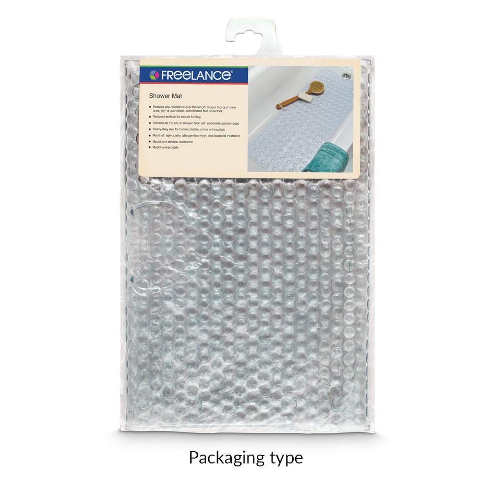 Freelance PVC Shower Mats for Bathroom Anti Slip - 71x38 cm Transparent - Antiskid Bath Mat - Anti Skid Mat for Bathroom Floor/Shower - Non-Slip Grip for Bathing Area - Ideal Bath Tub Accessory - Image 2 thumbnail