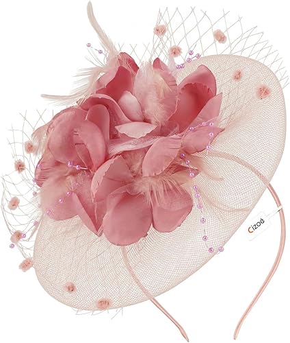 Sombreros para mujer, estilo de los años 50, tocados con velo y flor, para cóctel, boda, fiesta de té, iglesia, sombrero de derbi