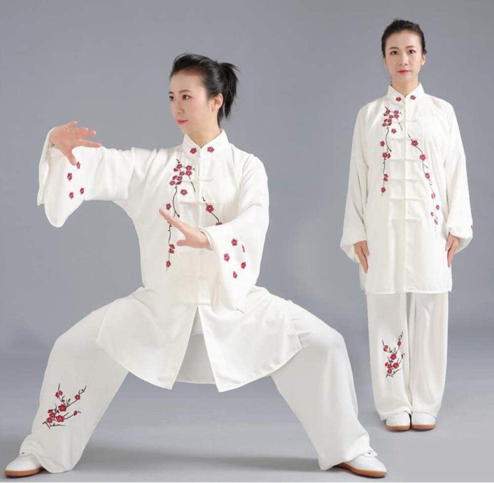 Tai Chi Jednolite Kobiety, Chiński Tradycyjny Tai Chi Mundury Shaolin Kungfu Ubrania Bawełniane Garnitury Sztuki Walki Wing Chun Odzież, Biały-M