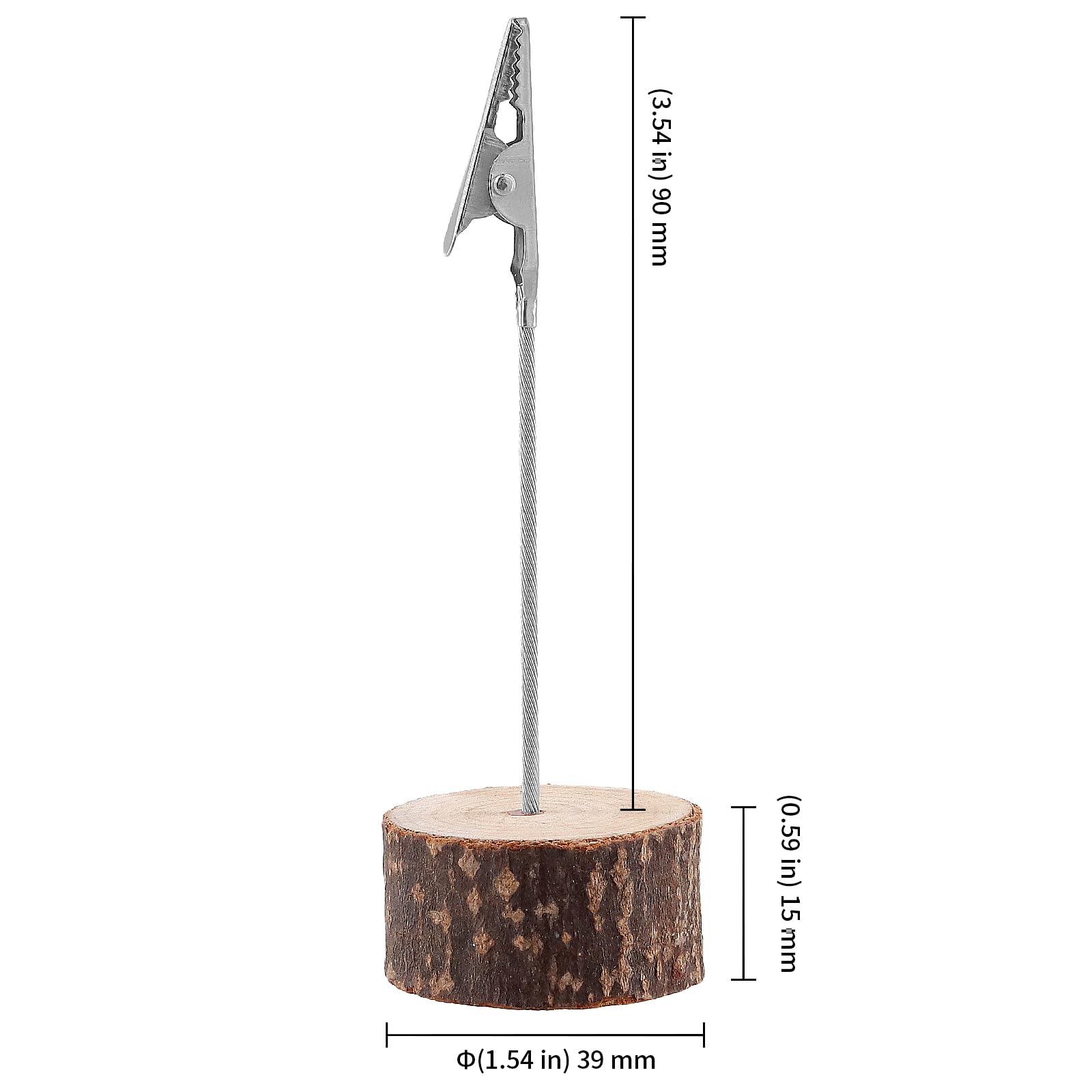 KEILEOHO Porte Photo Pince Lot de 30 - Support Photo avec Pince Crocodile et Base en Bois - Pour Cartes Postales, Photos, Notes - Décoration Bureau, Mariage, Fête, Maison