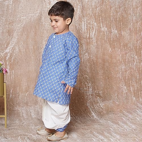 Image of AJ DEZINES Kids Ethnic Wear Pure Cotton Dhoti Kurta Set For Boys