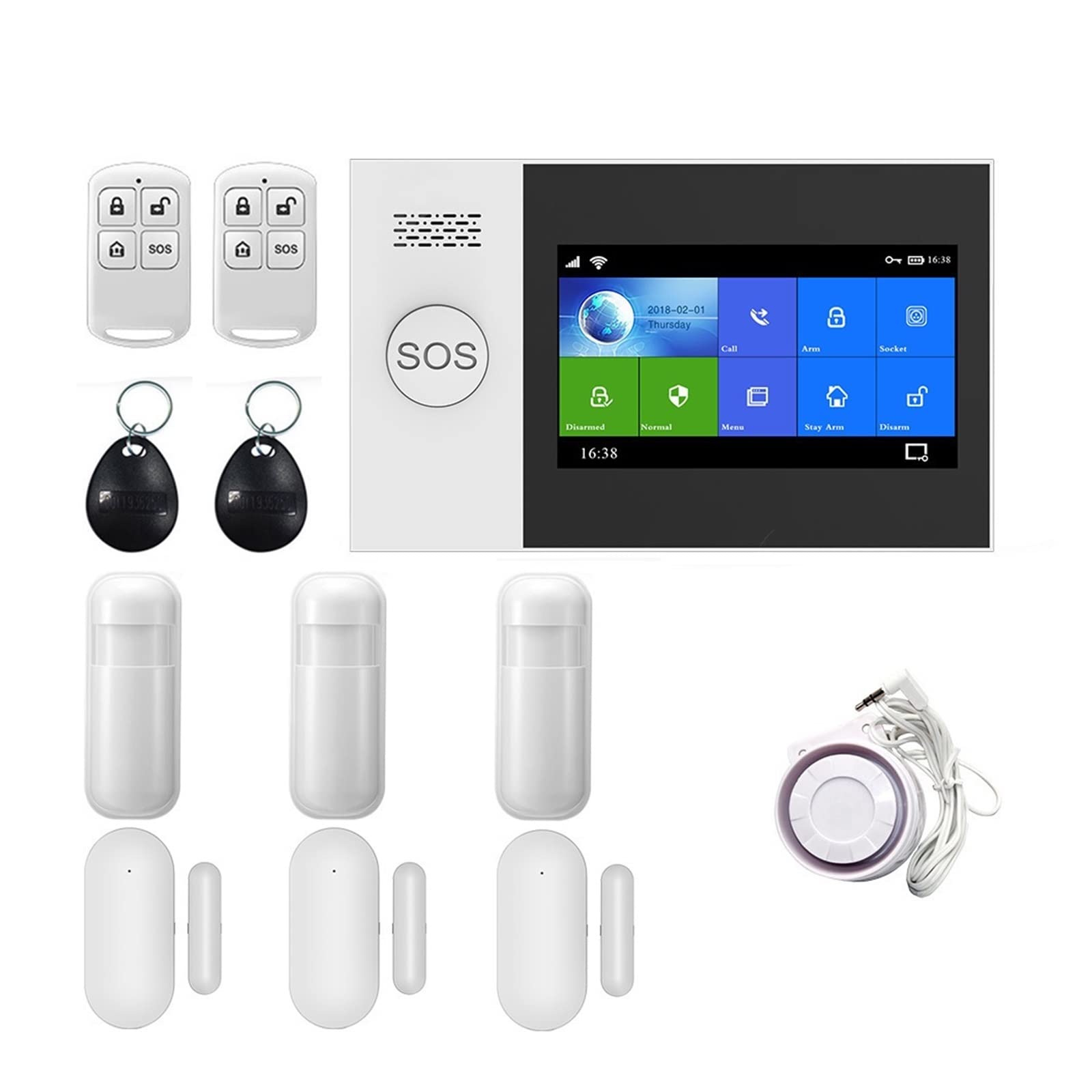 Sistema di Allarme, di allarme sicurezza antifurto domestico wireless 4G GSM Controllo APP Tuya SMS con sensore movimento(E)