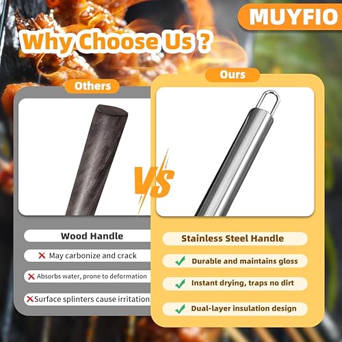 Miniatura 8 de 11 piezas de accesorios para parrilla de barbacoa de acero inoxidable, regalos para papá en el día del padre, juego de herramientas de parrilla