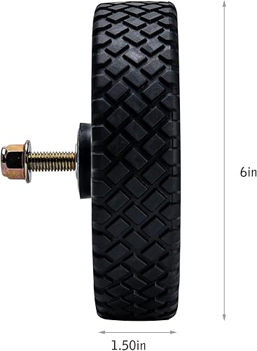 Miniatura 9 de Ruedas de cortacésped de 6 pulgadas (paquete de 2) se adapta a la mayoría de cortadoras de césped estándar, estructura de rodamientos interior y