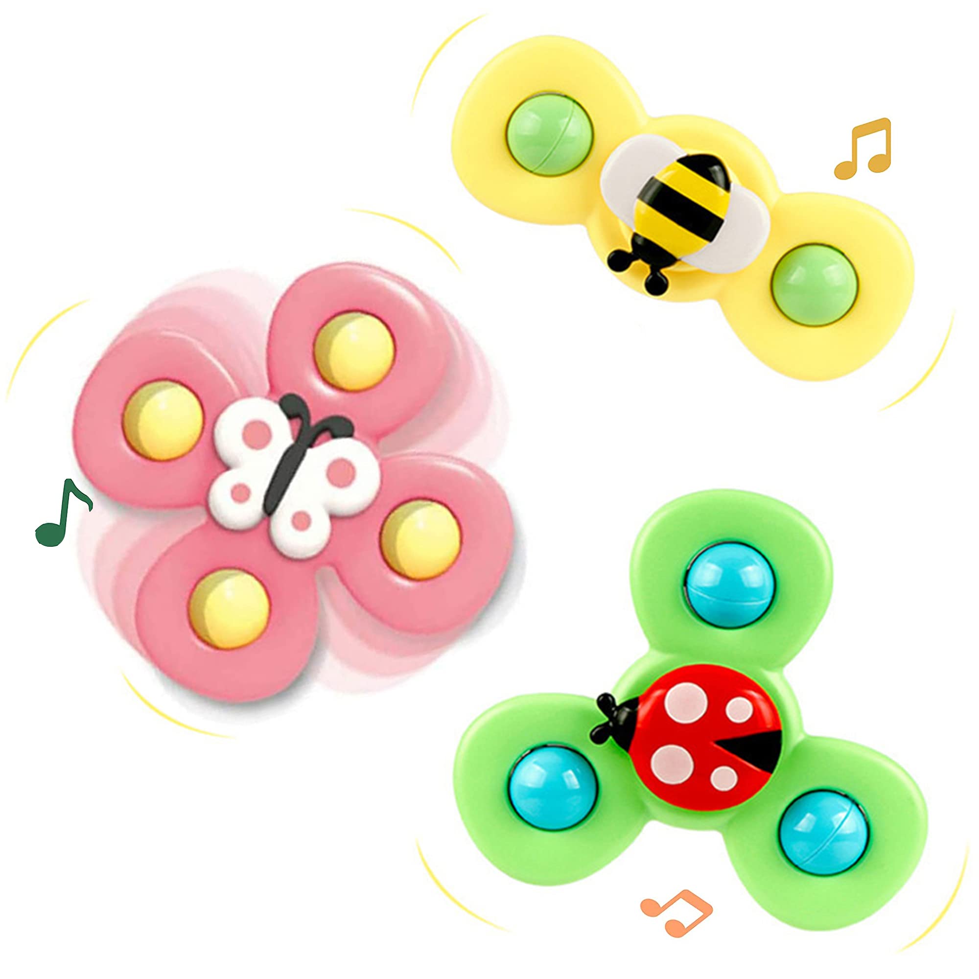 Suction Cup Spinning Top Toy, Baby Bath Toys, Suction Spinner Toys for Toddlers 6-18 Months, Infant Sensory Toys for 3 4 5 6 Months, Christmas Birthday Gift for 1 2 3 Year Old Boys Girls