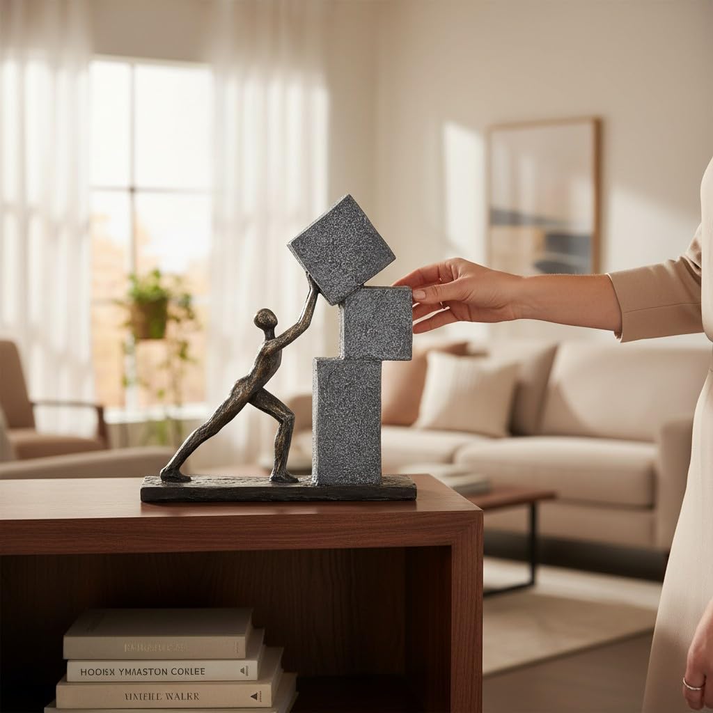 Casablanca Skulptur Stacking, Deko Figur Bronze, Grau, Kunstharz Statue Wohnzimmer, Büro Dekoration H. 30,5 cm x B. 28 cm - Moderne Skulpturen