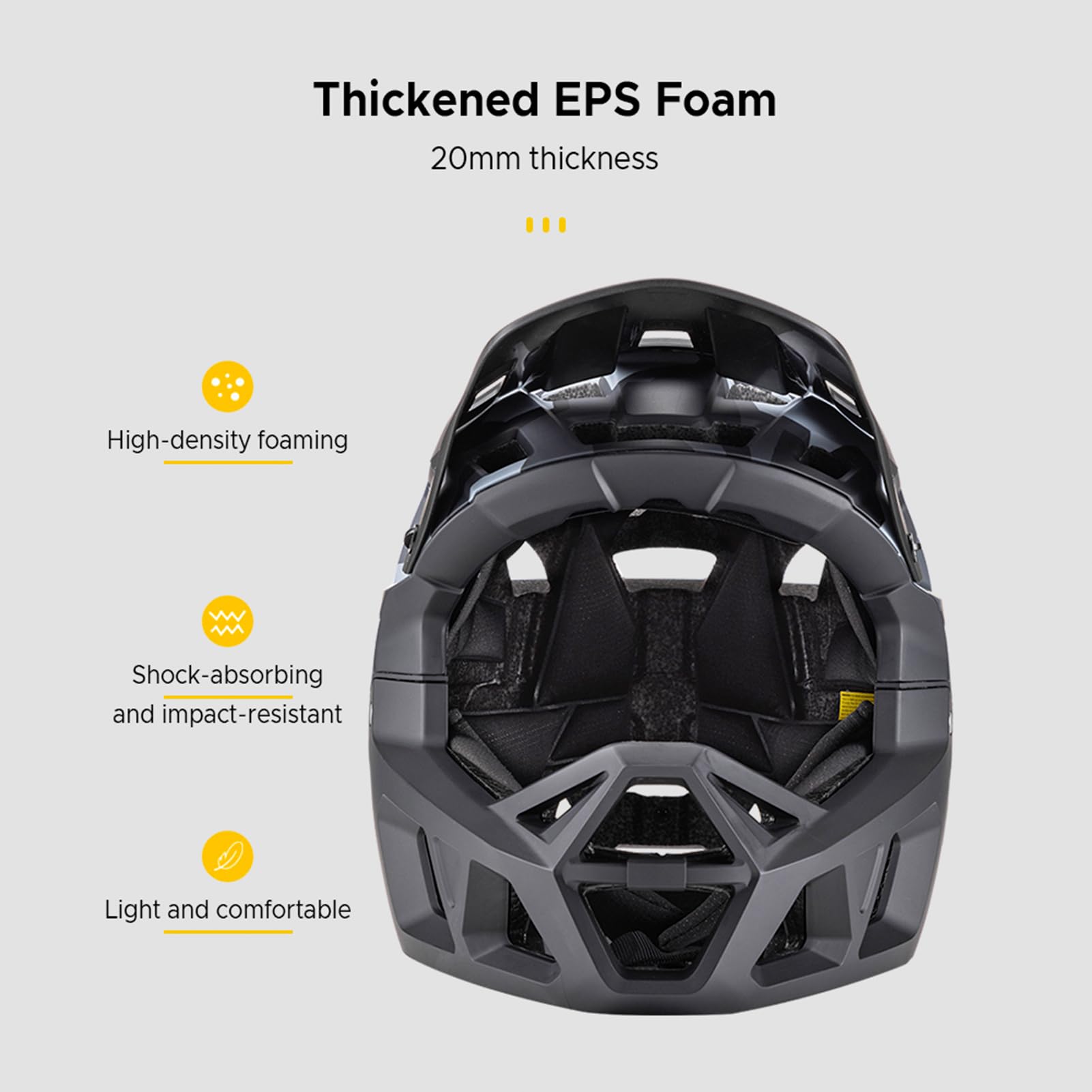 Domary Casco Integral de Bicicleta de Montaña para Adultos, Casco Descenso con Visera Más 31 Ventilaciones, Equipo Protección Ligero para Hombres y Mujeres, Ciclismo,