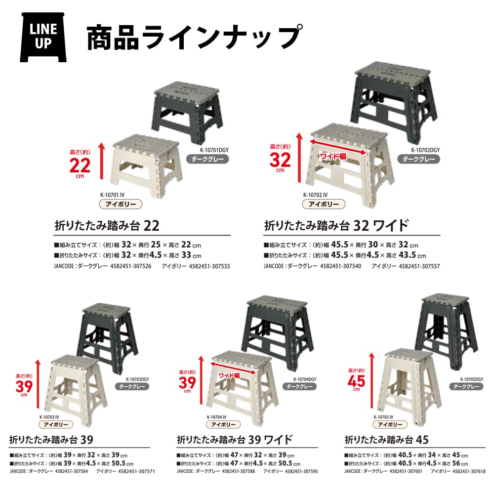 Amazon.co.jp: パークレーン 踏み台 折りたたみ コンパクト 高さ39×幅