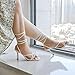 onlymakerheels Ankle Strap Square Toe Stiletto High Sandals White Size8
