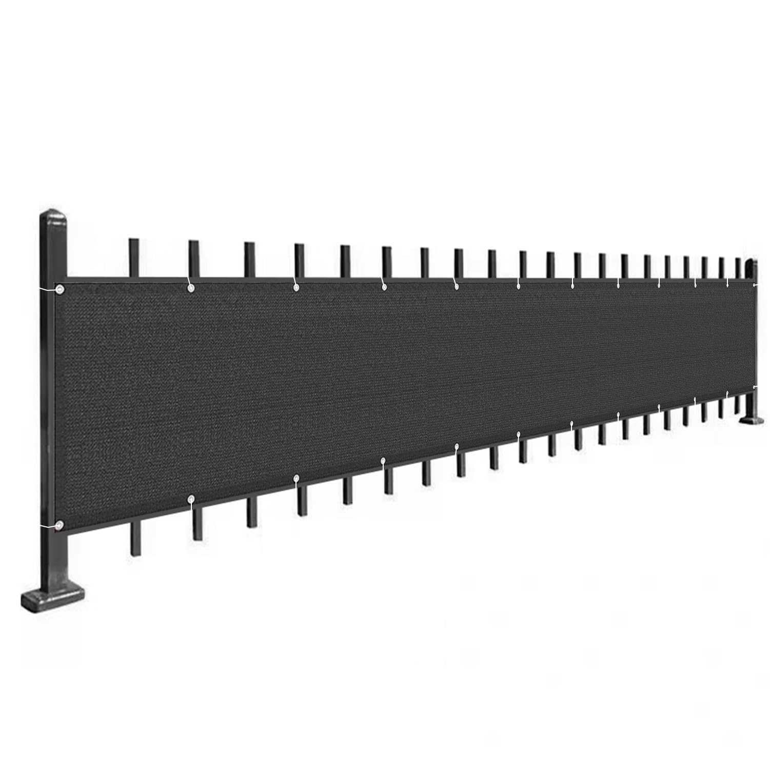 Clôture brise-vue noir 35x1200cm en HDPE anti-âge pour protection de petit balcon