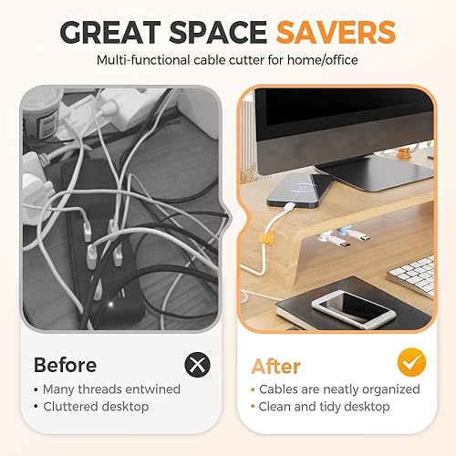 Miniatura 5 de Paquete de 6 organizadores de cables magnéticos para organizar cables, organizador de cables magnéticos para cables de carga, soporte de