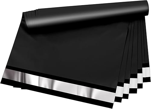 Sobres de polietileno 14.5 x 19 pulgadas, 50 bolsas de envío negras con grosor de 2.4 mil de grosor, sobres de correo impermeables y resistentes a